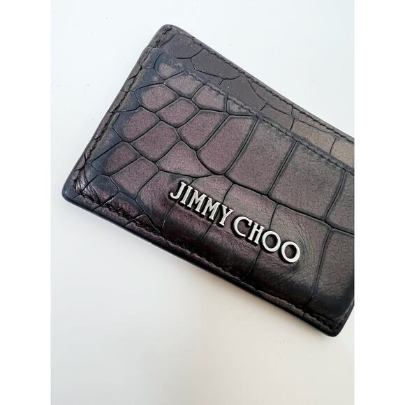 Jimmy Choo Leather Embossed Card Case - Picture 3 of 5
